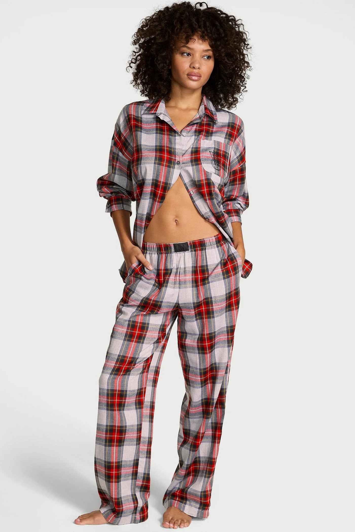 Пижама с брюками 534916436 red/gray