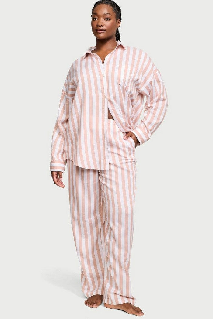 Пижама в полоску 542959653 white/beige