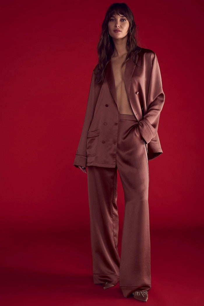 Сатиновая пижама 61105286 dark rose