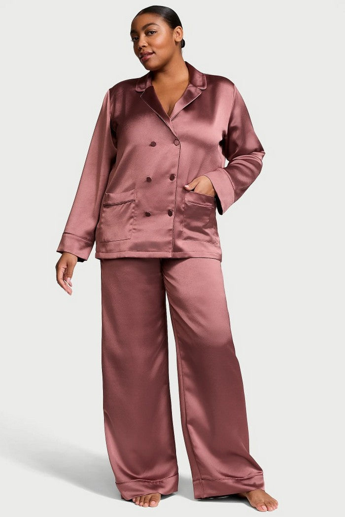 Сатиновая пижама 61105286 dark rose