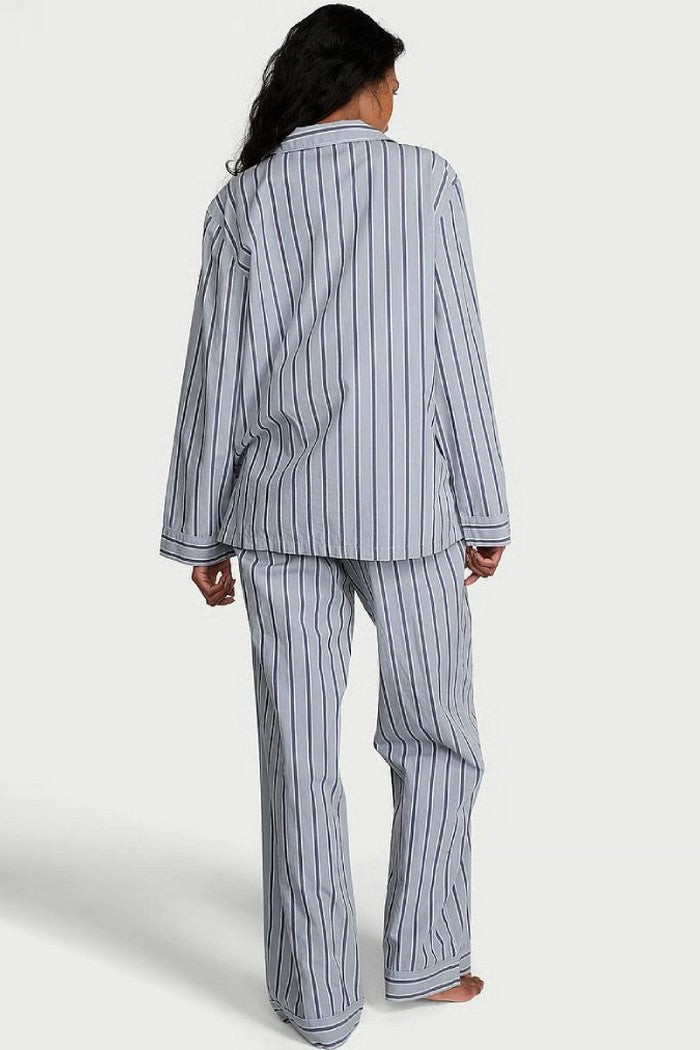 Бавовняна піжама 748361983 blue/gray Victoria`s Secret вигляд ззаду