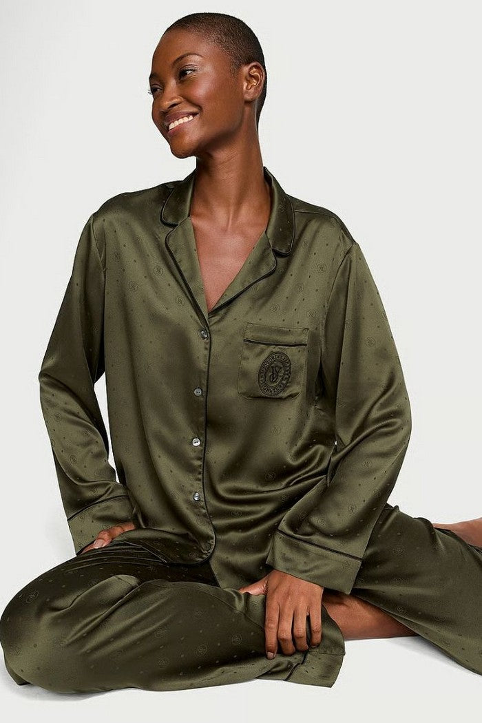 Атласная пижама 830768505 green