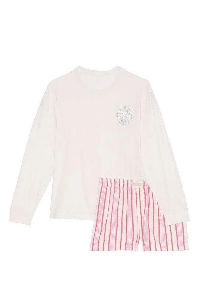 Пижама с шортами 867480442 white/rose