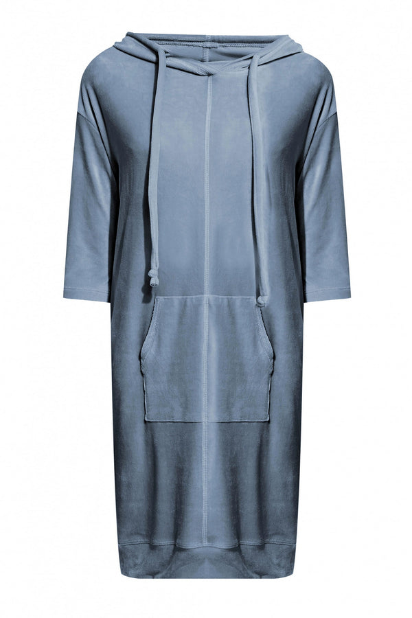 Велюровое платье oversize 6076 102 gray/blue