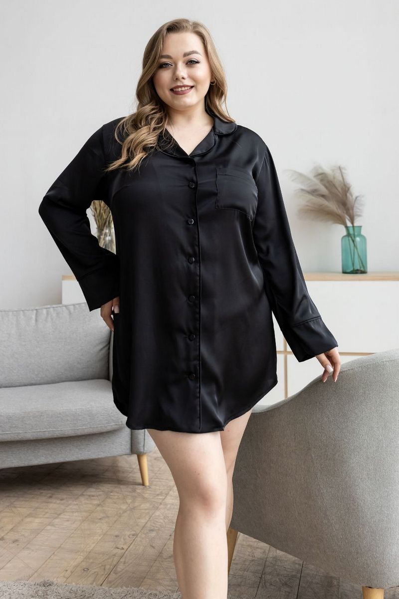 Сорочка с пуговицами Р1385 black