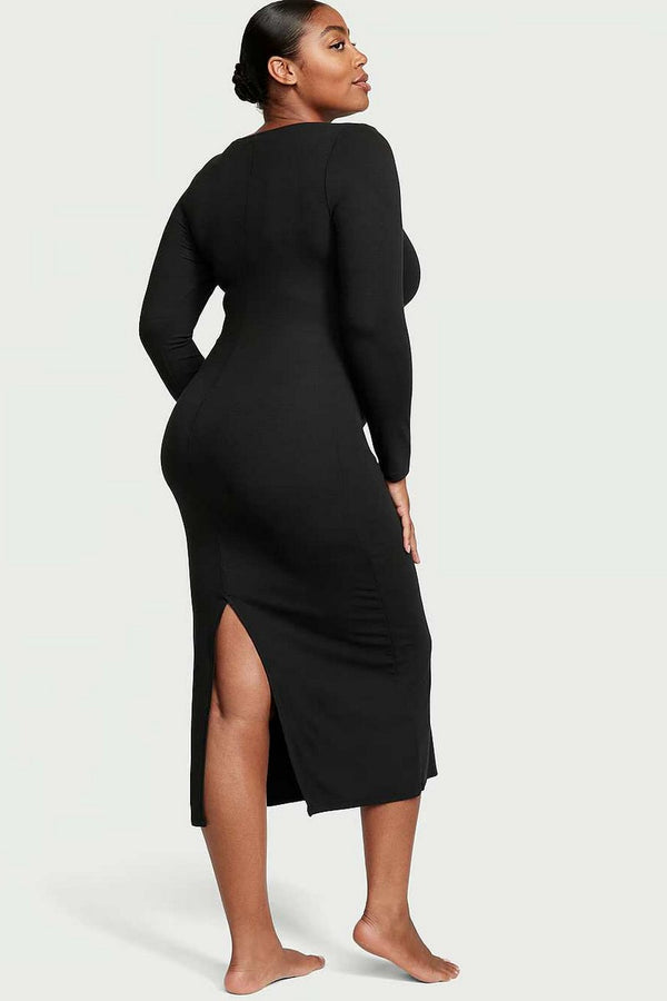 Домашнее платье из модала 101100572 black