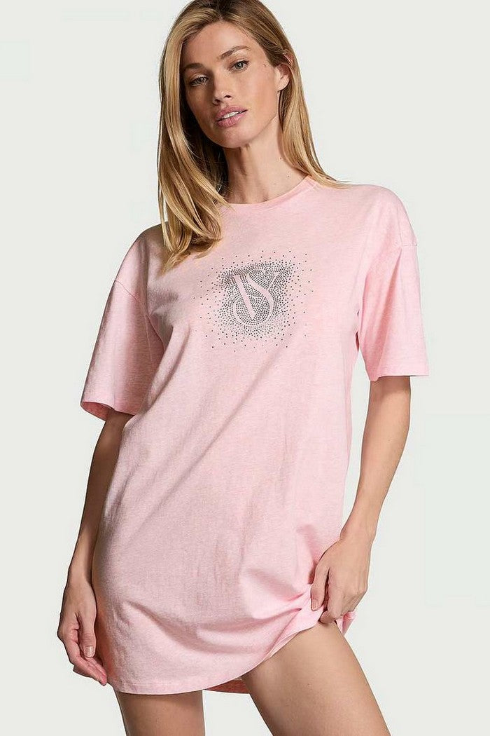 Домашнее платье-футболка со страами 494486496 rose