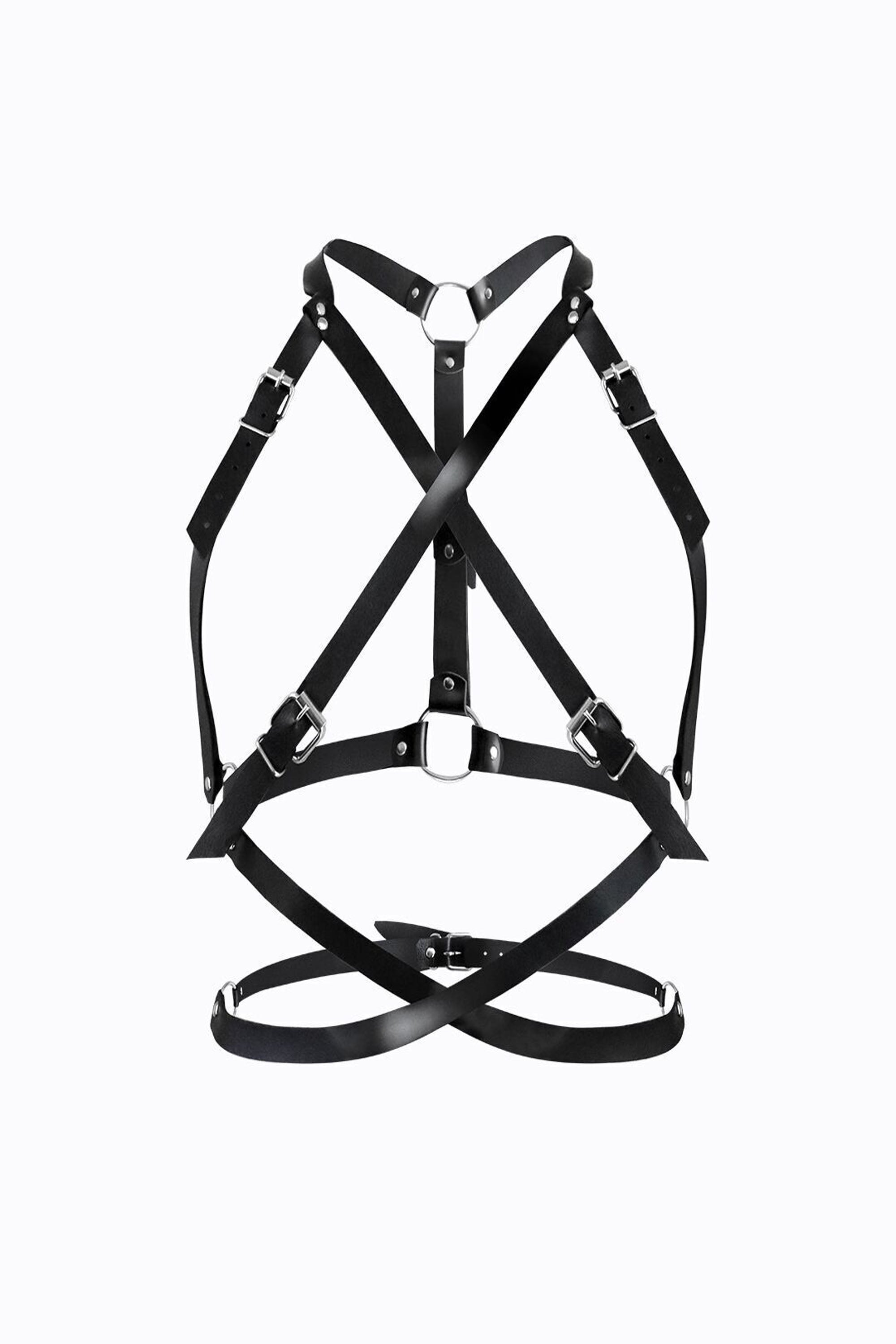 Кожаная портупея Agnessa Leather harness black