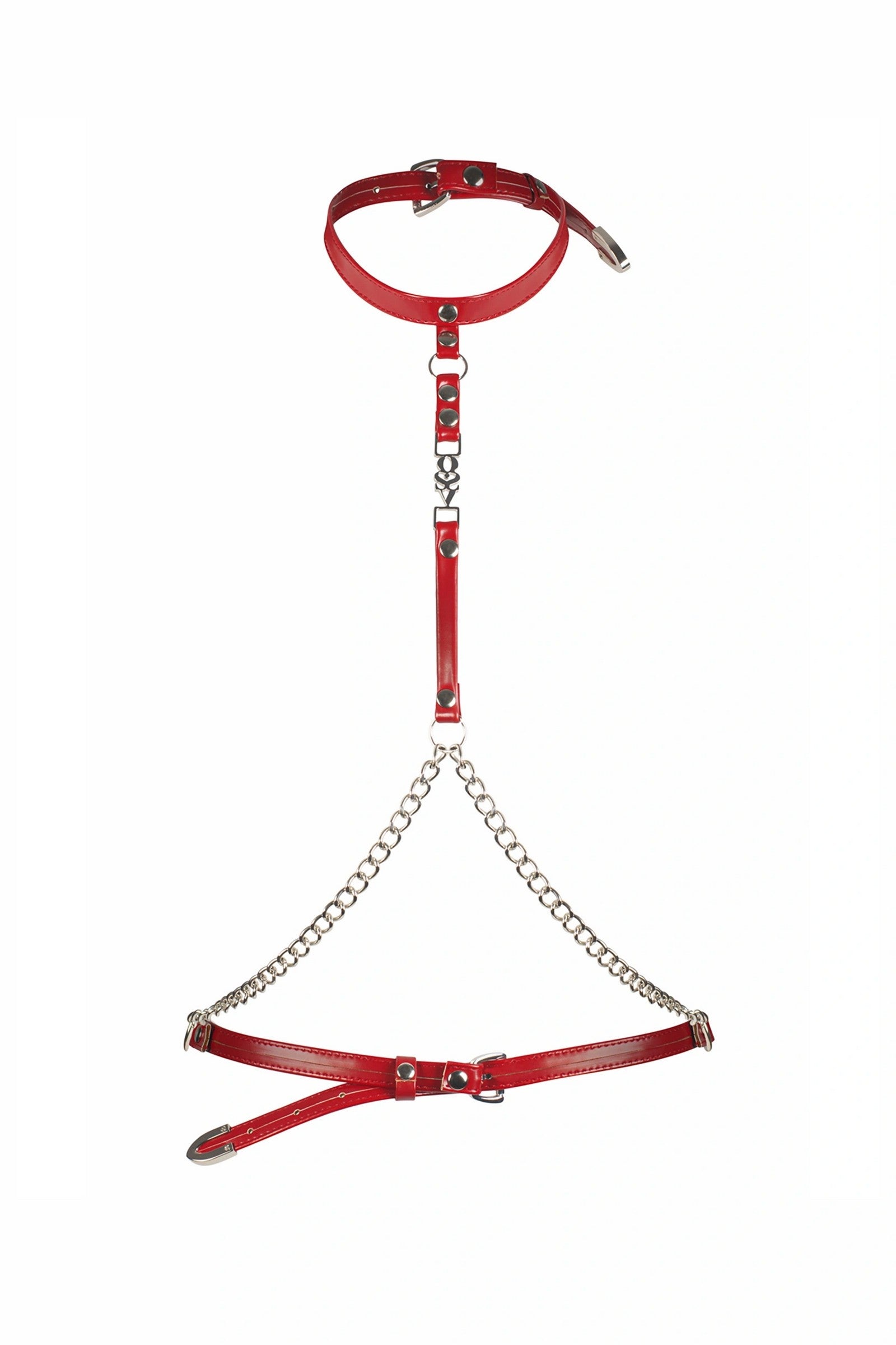 Портупея з ланцюгом Inferro red Obsessive