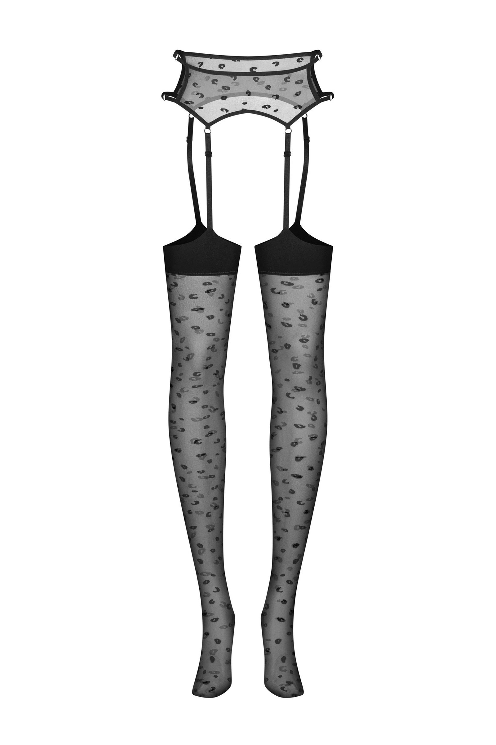Панчохи з поясом Isinne black Obsessive
