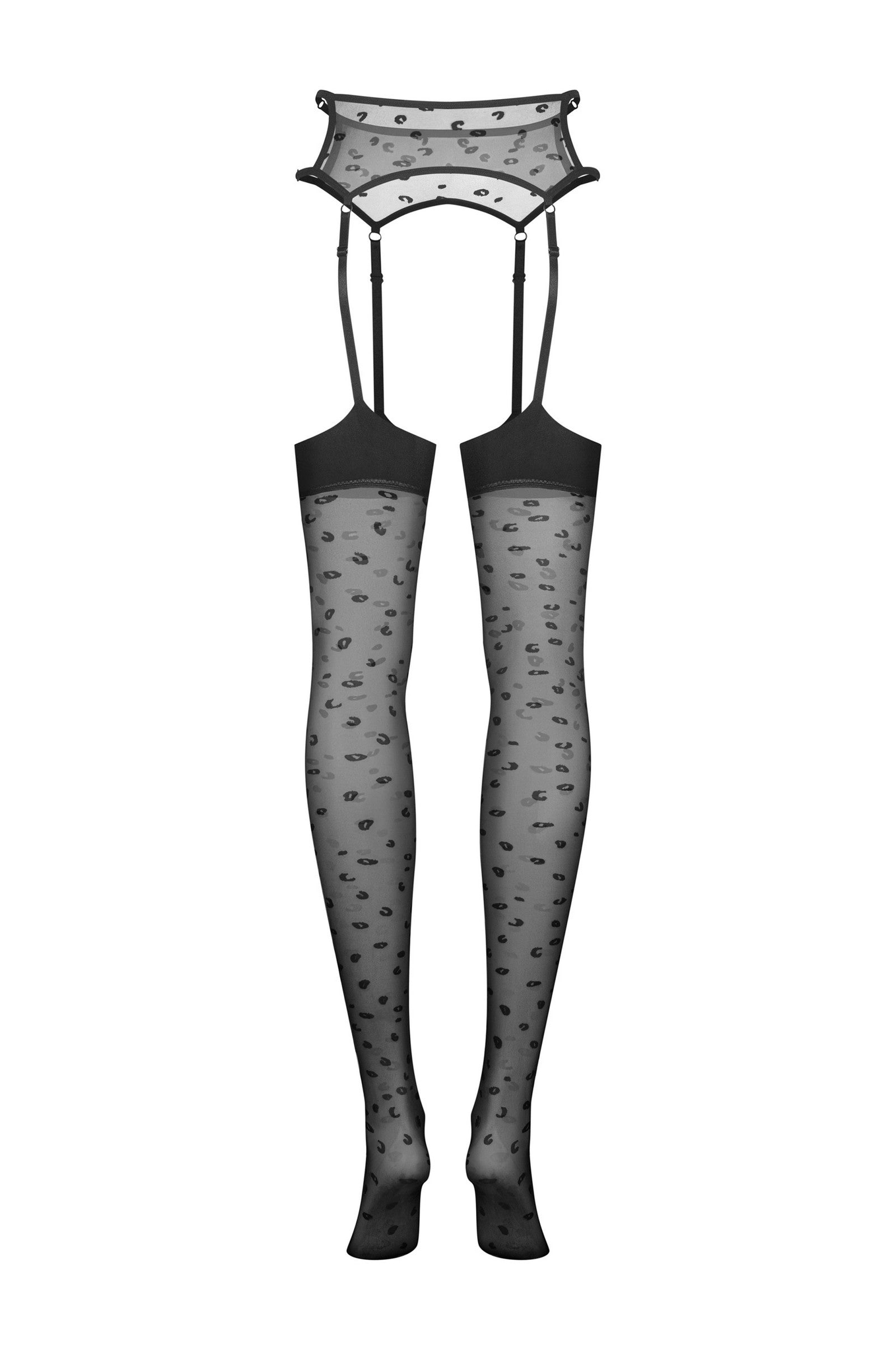 Панчохи з поясом Isinne black Obsessive