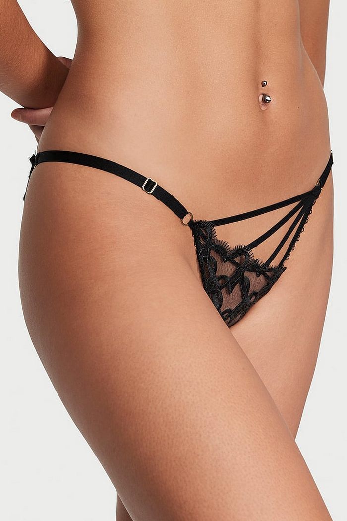 Пояс для чулок с мерцающей вышивкой + трусики 425961823 black