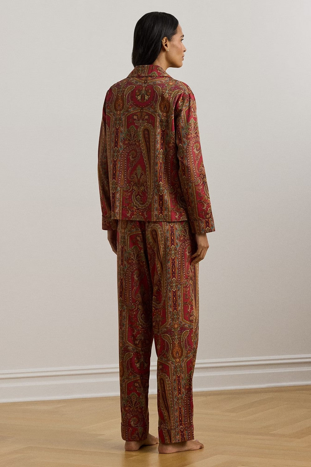 Хлопковая пижама с принтом 166696975 red