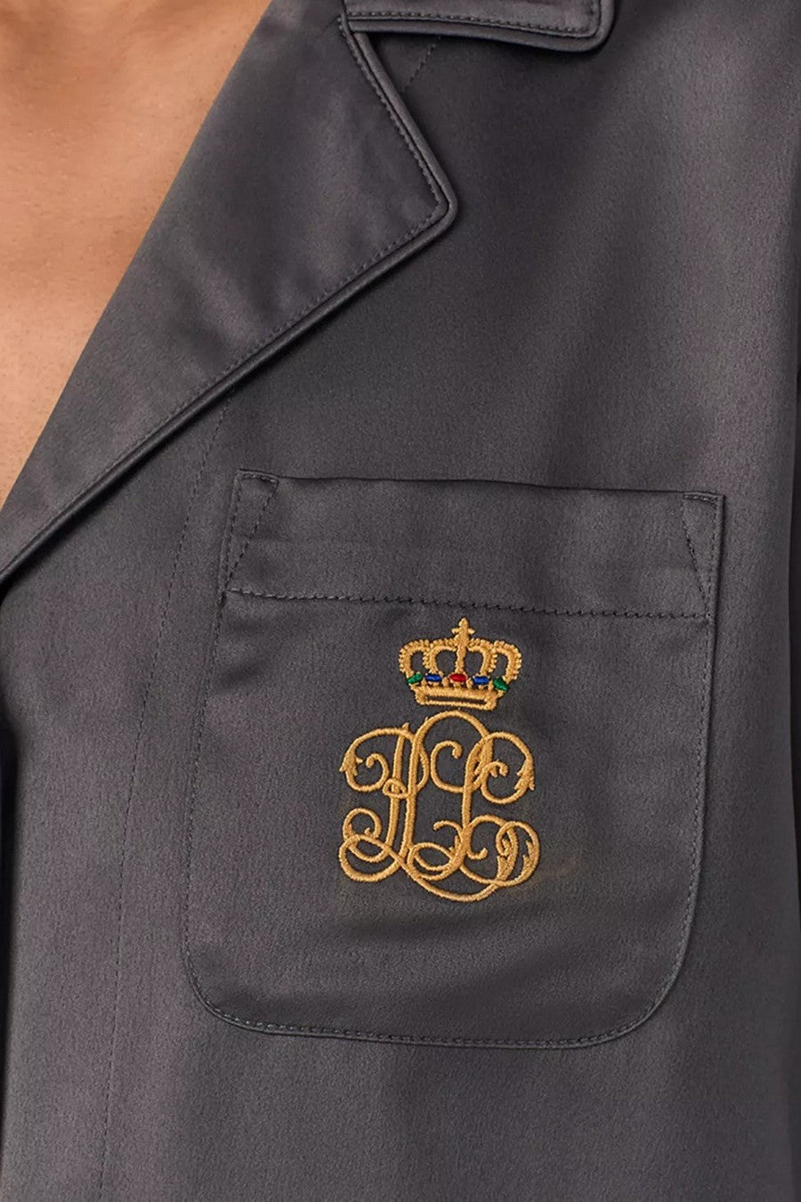 Сатиновая пижама с брюками 364495168 gray