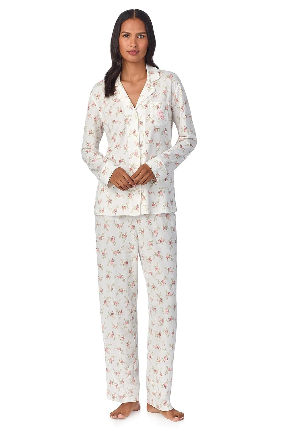 Хлопковая пижама с цветами 735085179 white