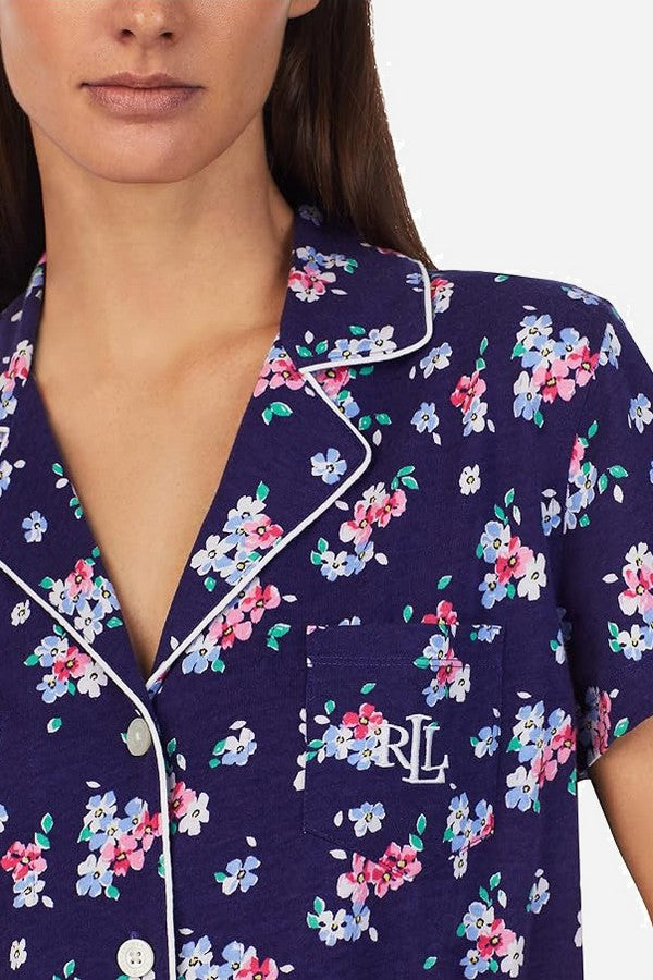 Пижама с цветочным принтом 82884761 blue