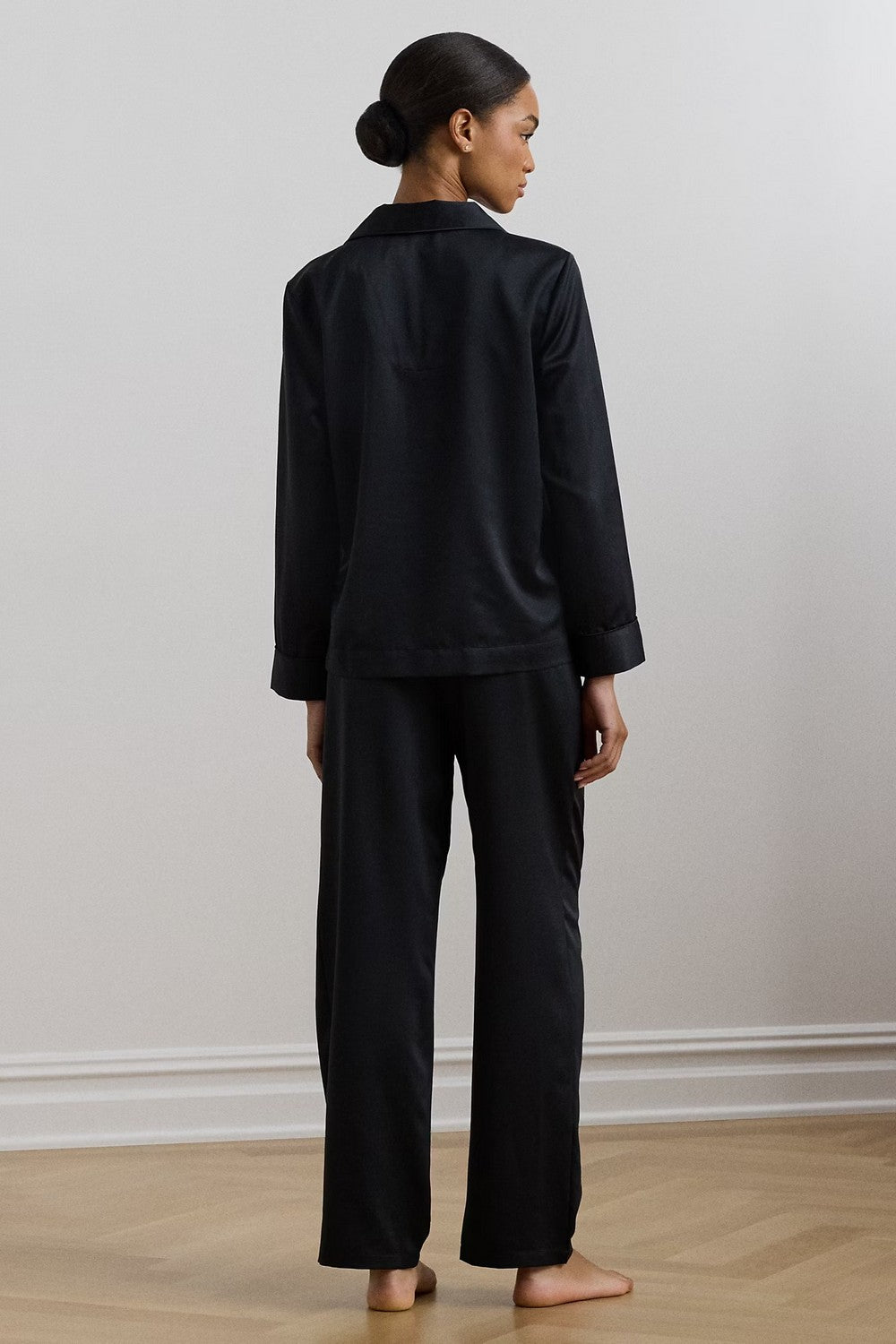 Сатиновая пижама с брюками 86209214 black