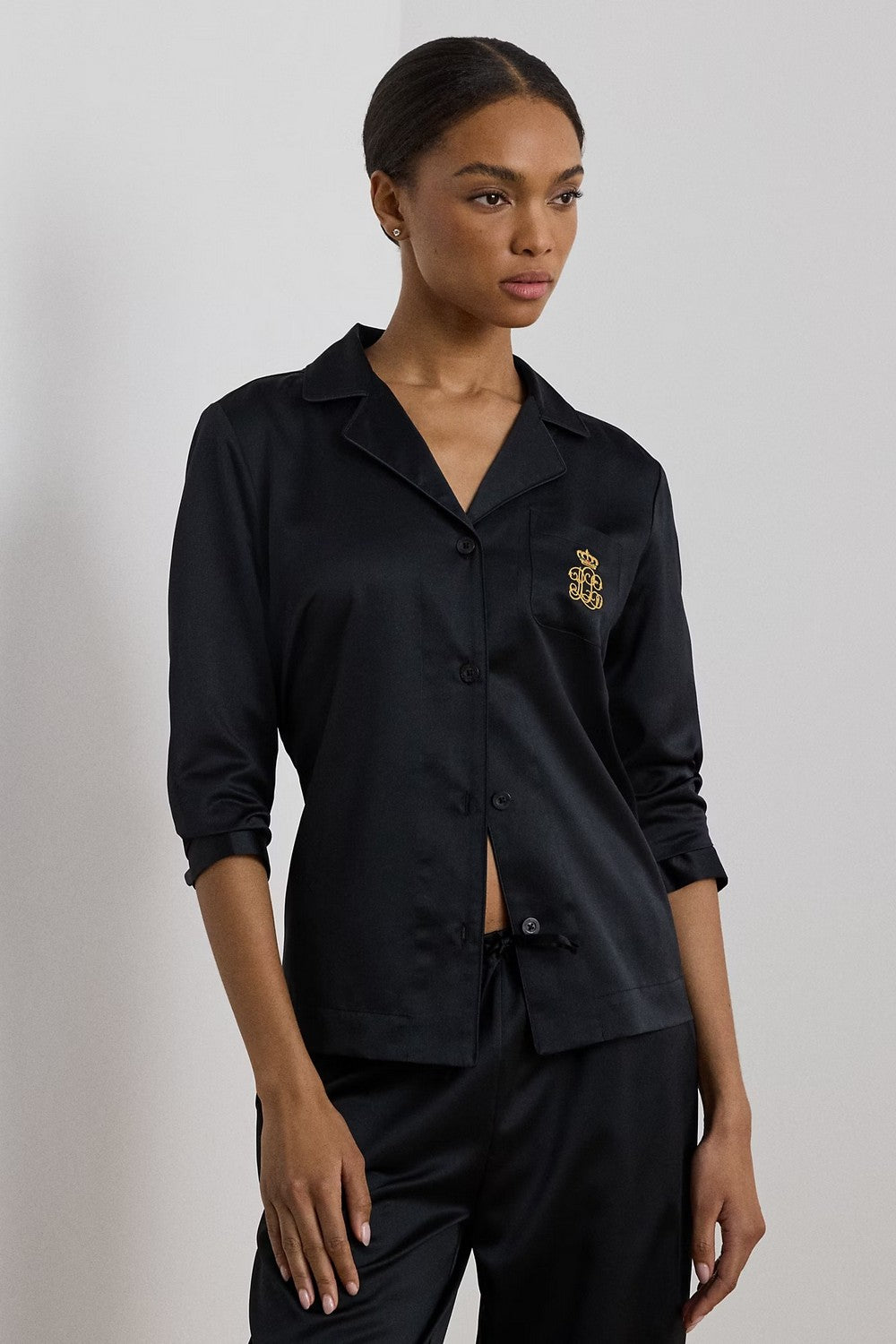 Сатинова піжама зі штанами 86209214 black