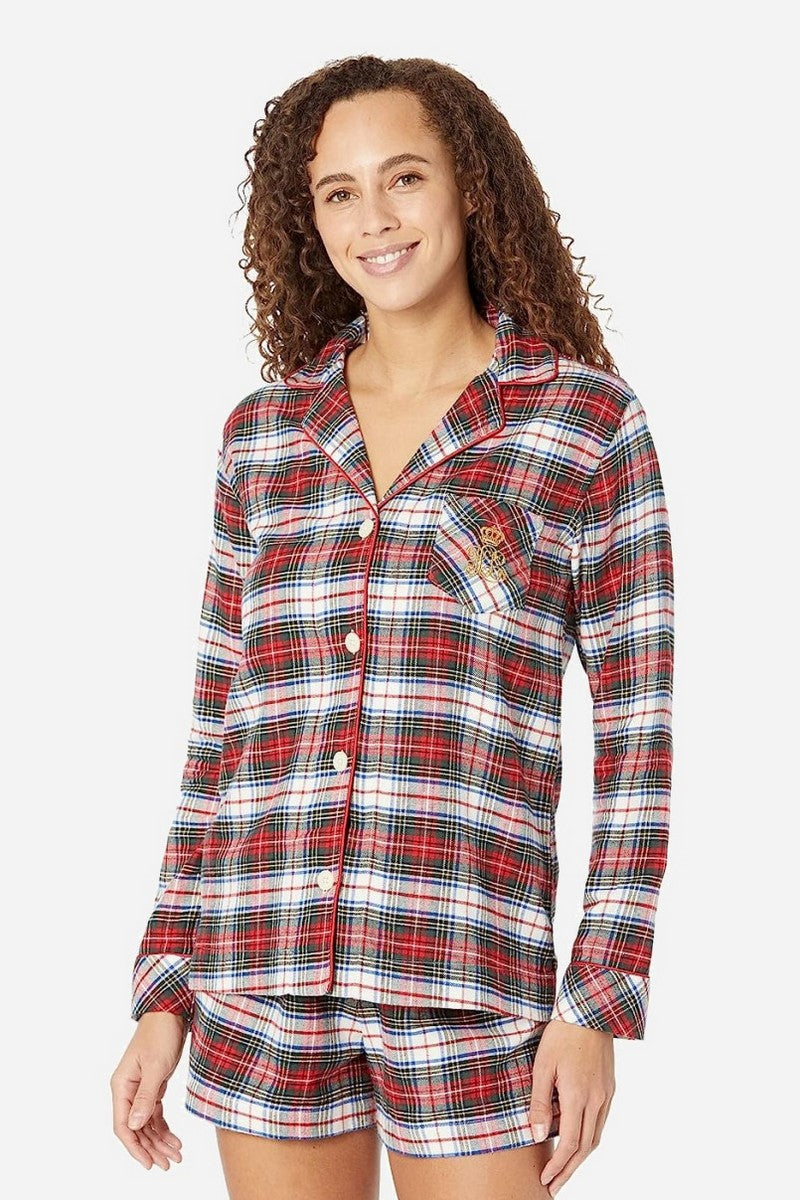 Фланелевая пижама на пуговицах 960834739 red