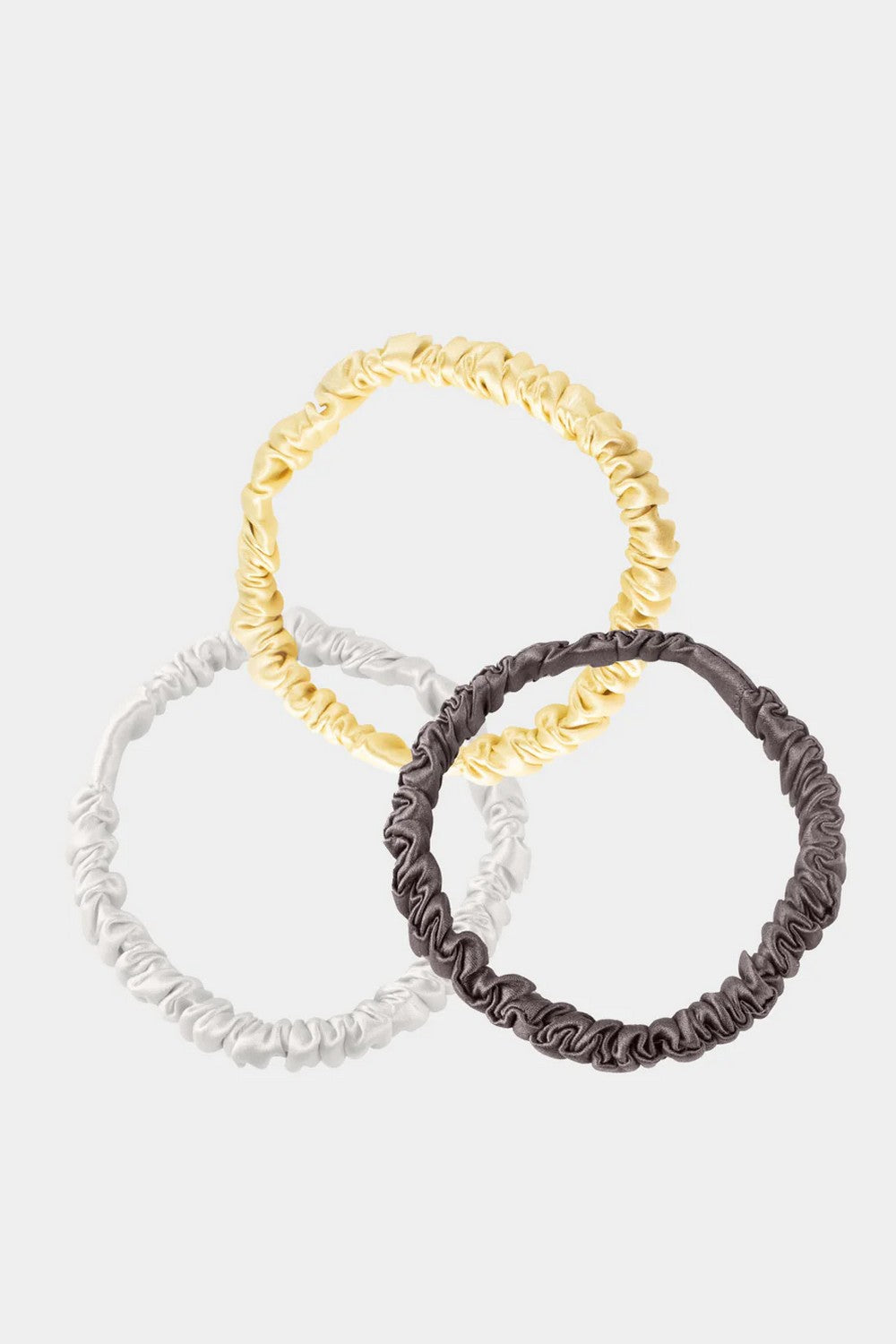 Набір шовкових гумок 250000-55 (3 шт.) ivory/caramel/brown