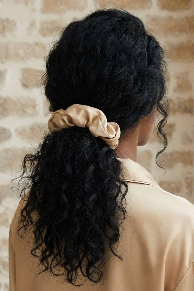 Набір шовкових гумок 250000-57 (3 шт.) ivory/caramel/brown