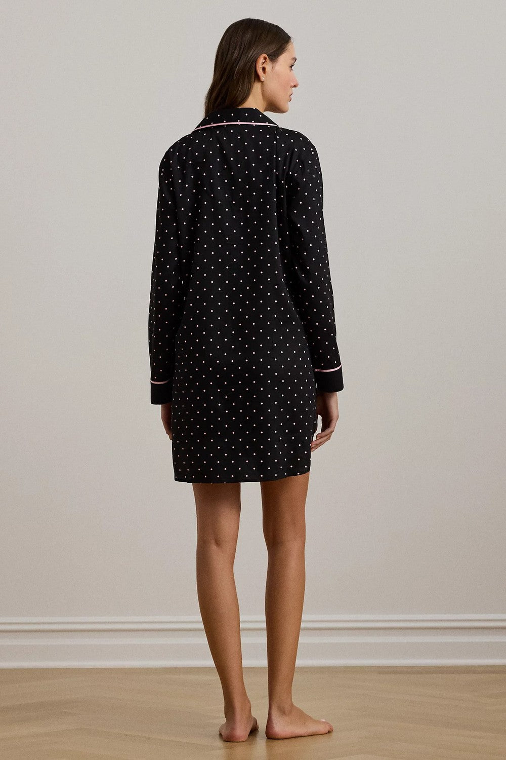Ночная сорочка в горошек 177109212 black