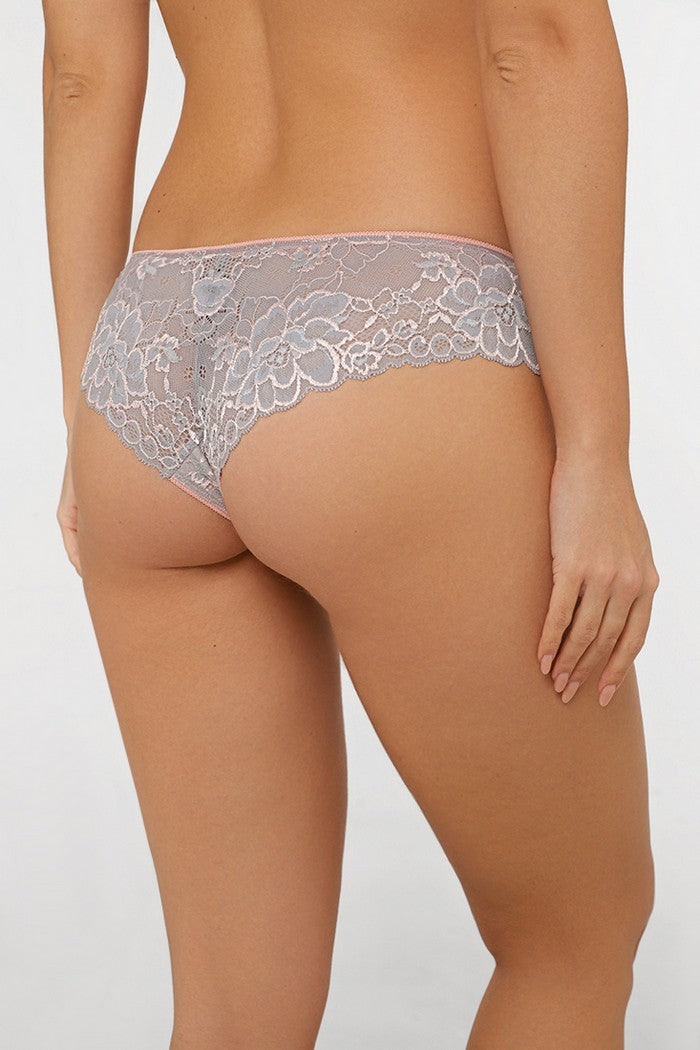 Мереживні трусики бразиліана BQ-2506 gray/powder