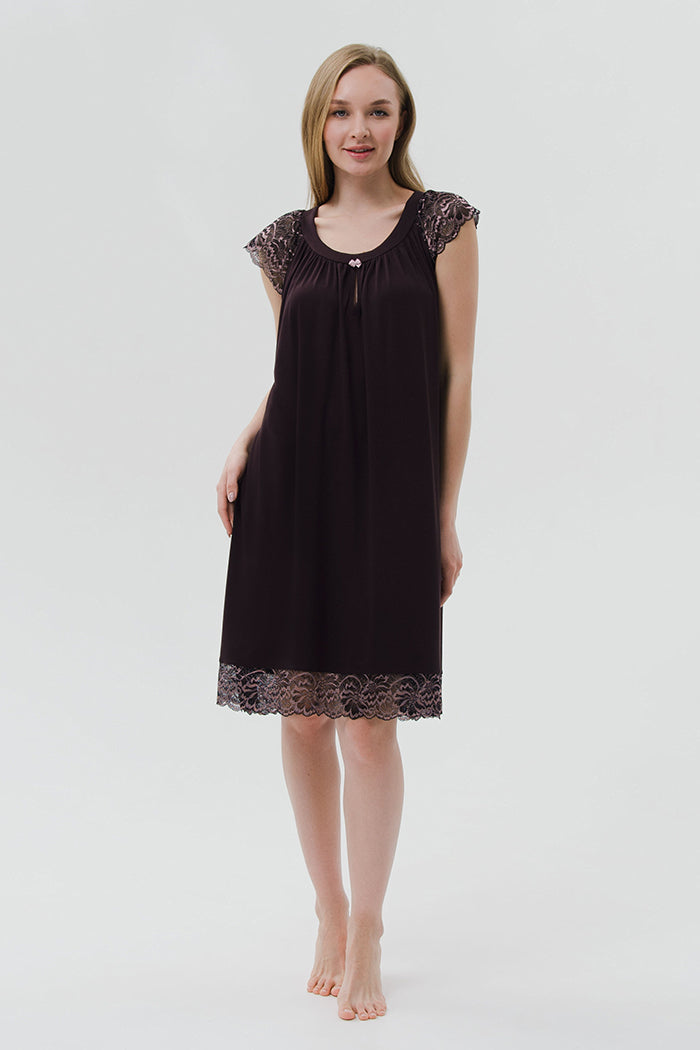 Сорочка с кружевом CB-3234 chocolate