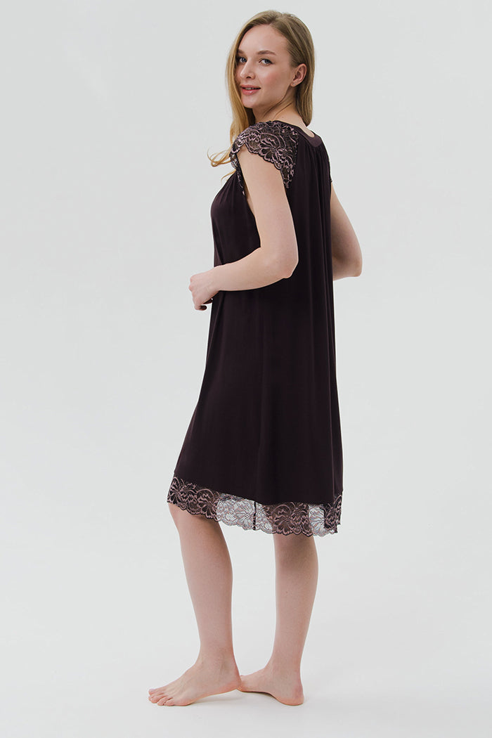 Сорочка с кружевом CB-3234 chocolate