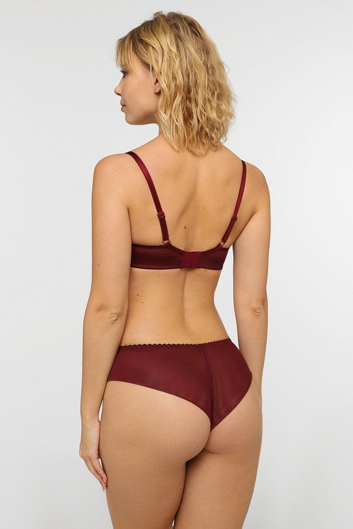 Комплект білизни з мережива KL-1800 burgundy