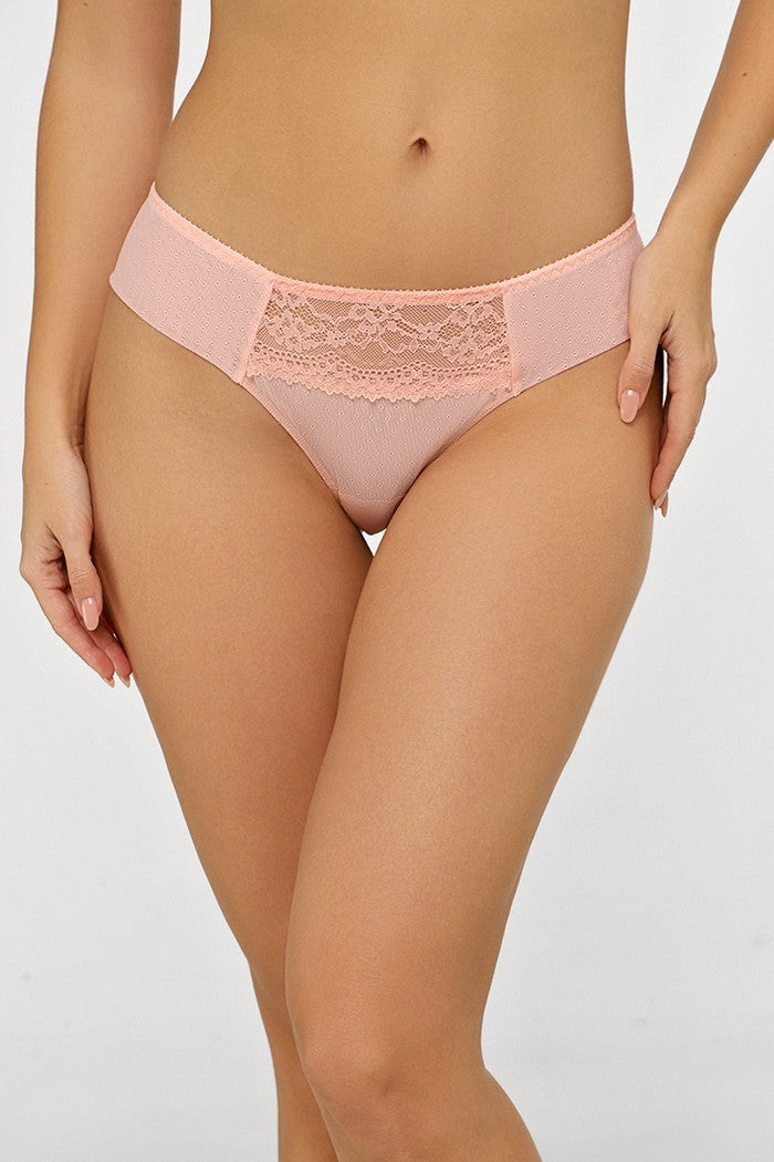 Трусики бразиліана з мереживом Li-2540 peachy