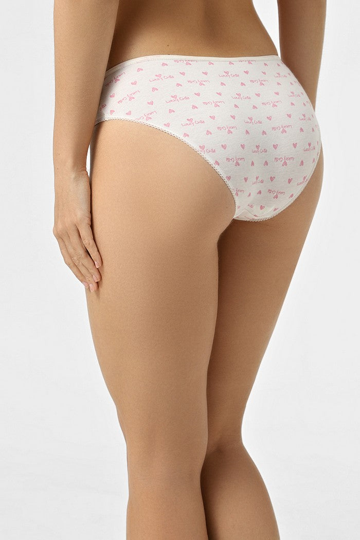 Хлопковые трусики слип P-2217 heart print