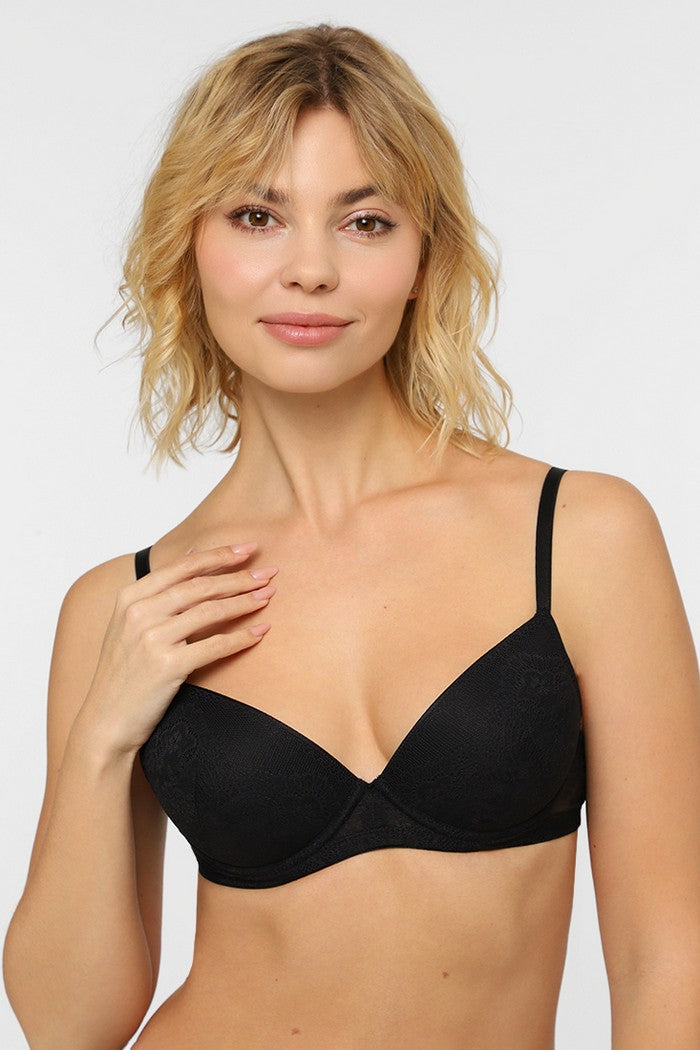 Бюстгальтер с плотными чашками QN-1112 black