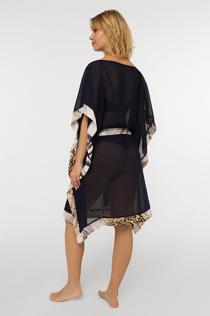 Пляжная туника с поясом ТТ-3401А blue