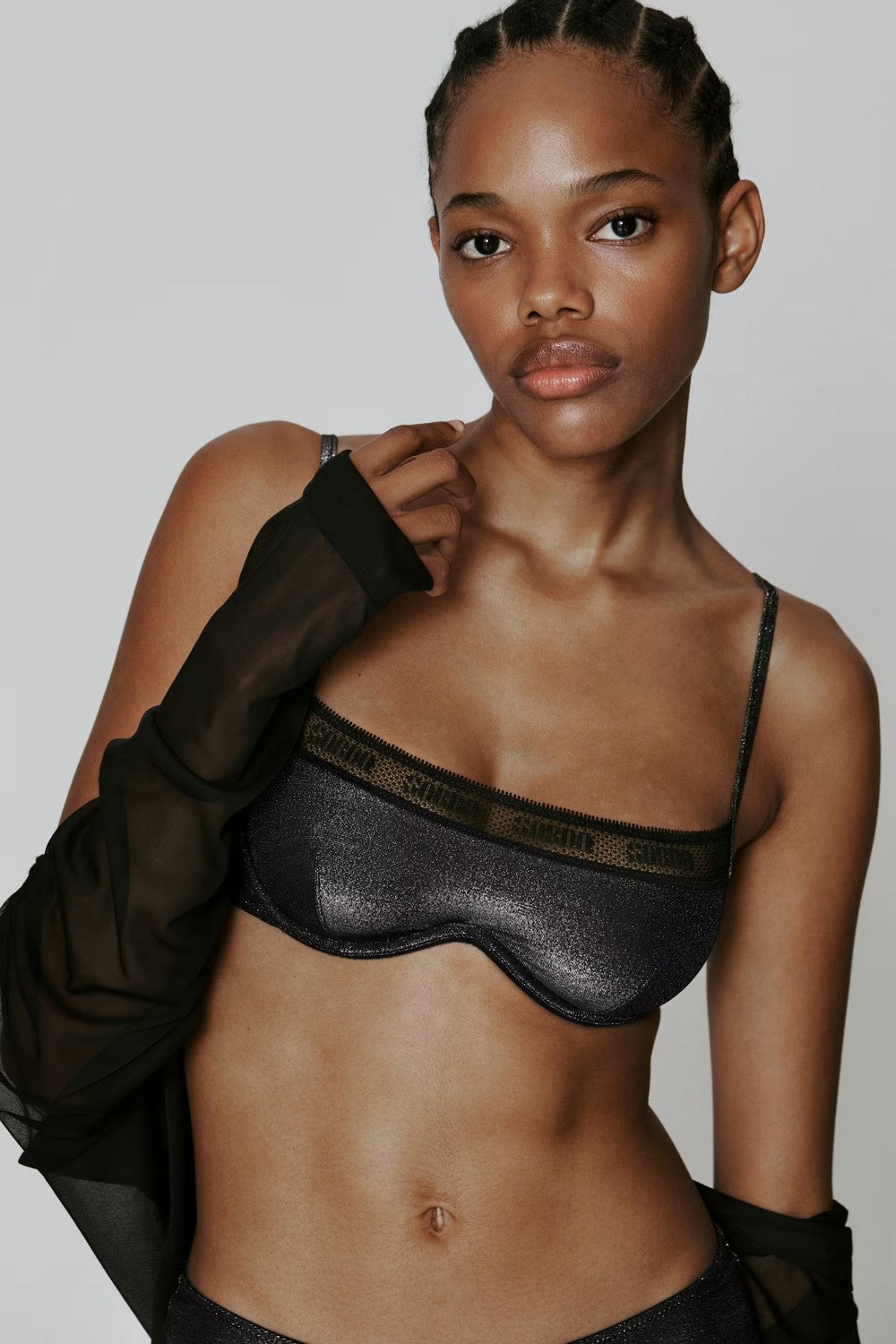 Блестящий бюстгальтер бандо 3500214 Carreras black