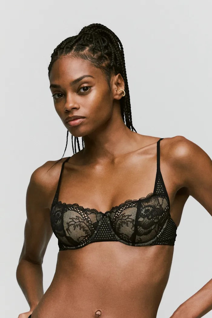 Мереживний бюстгальтер балконет 3501412 Lisa black