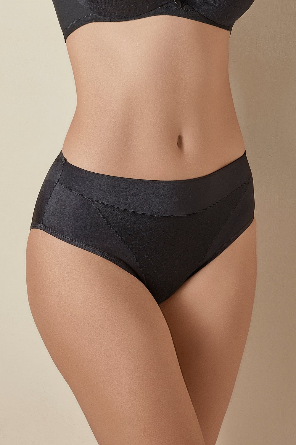 Трусики слип с микросеткой Katia 3132/LMD black