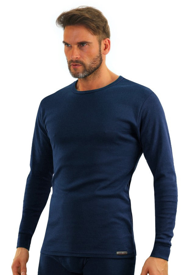Хлопковый мужской лонгслив 111 blue
