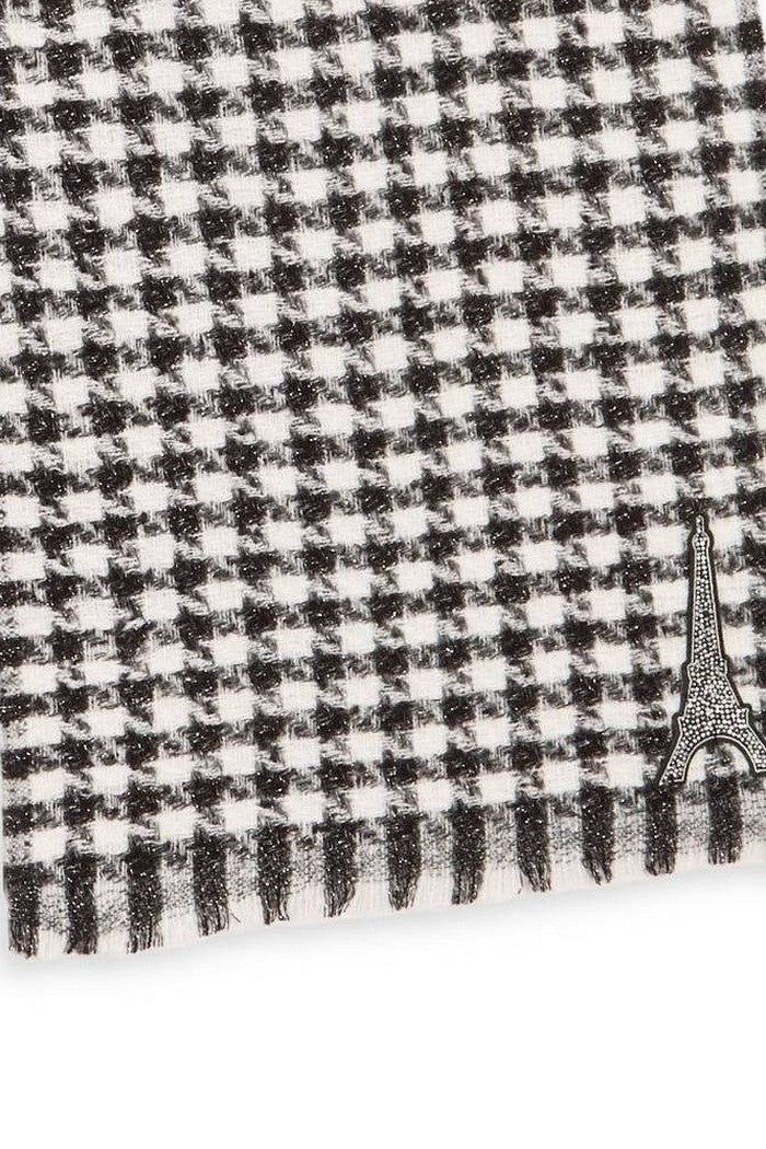 Шарф со стразами 7672705 white/black