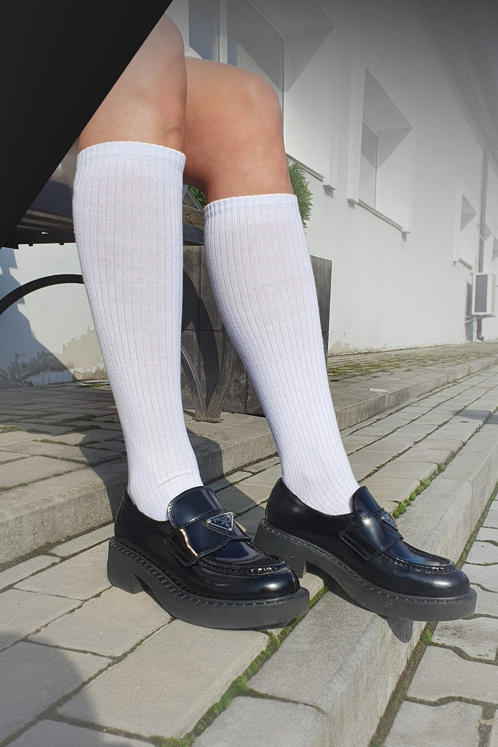 Хлопковые гольфы в рубчик 081 Ribbed