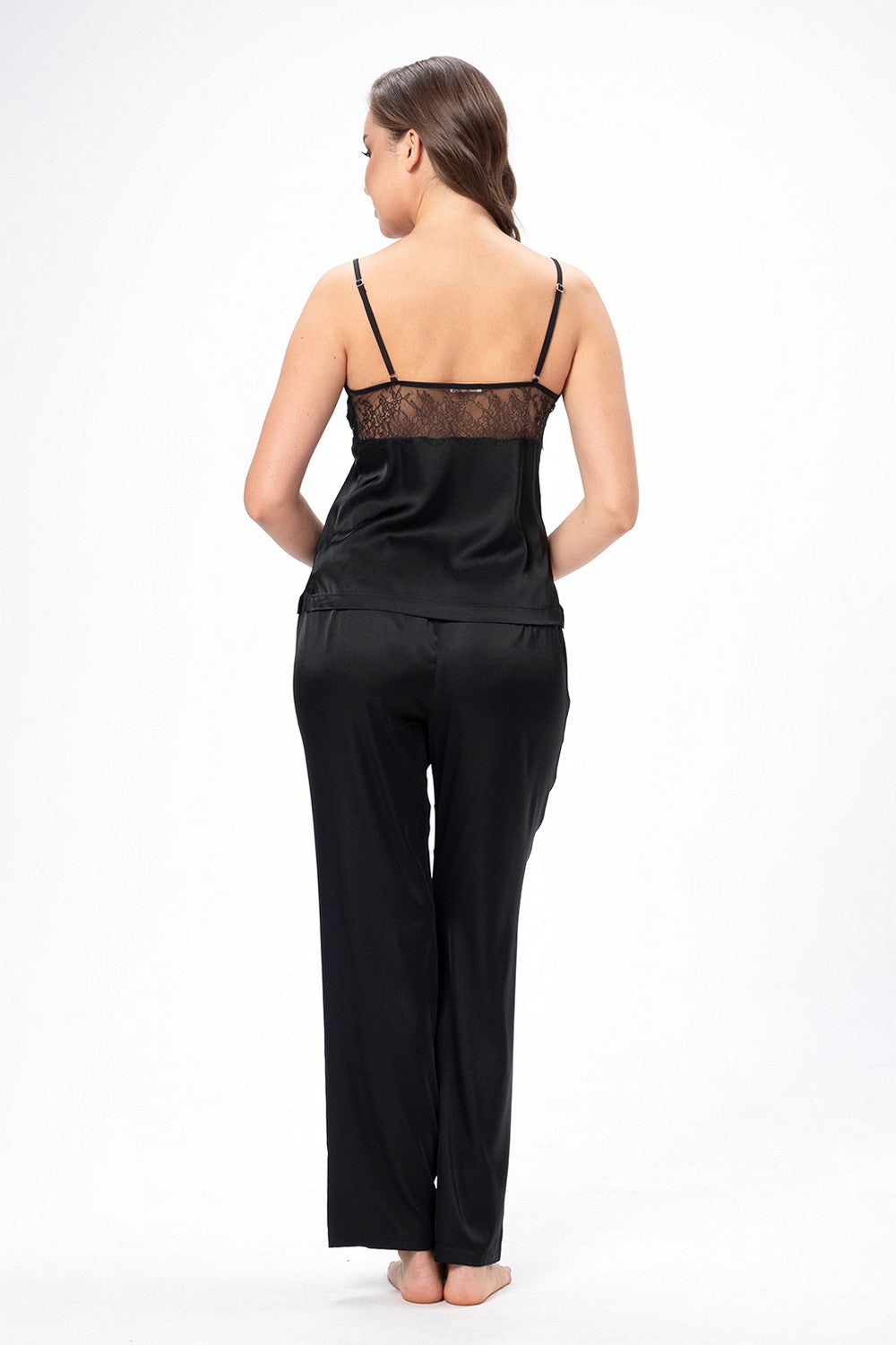 Атласна піжама-трійка 2504 black