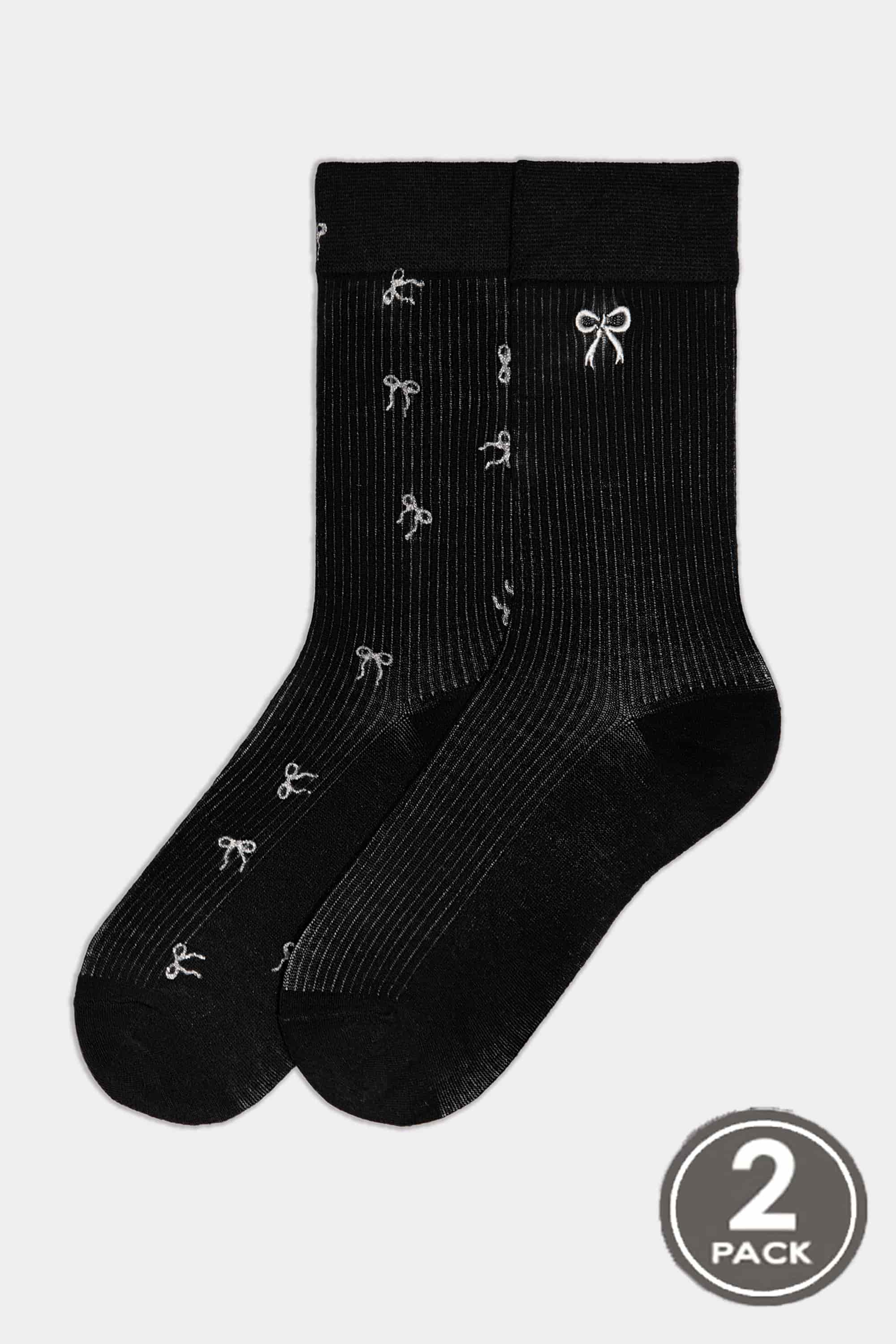 Носки с люрексом G18 Bamboo Bow (2 пары)