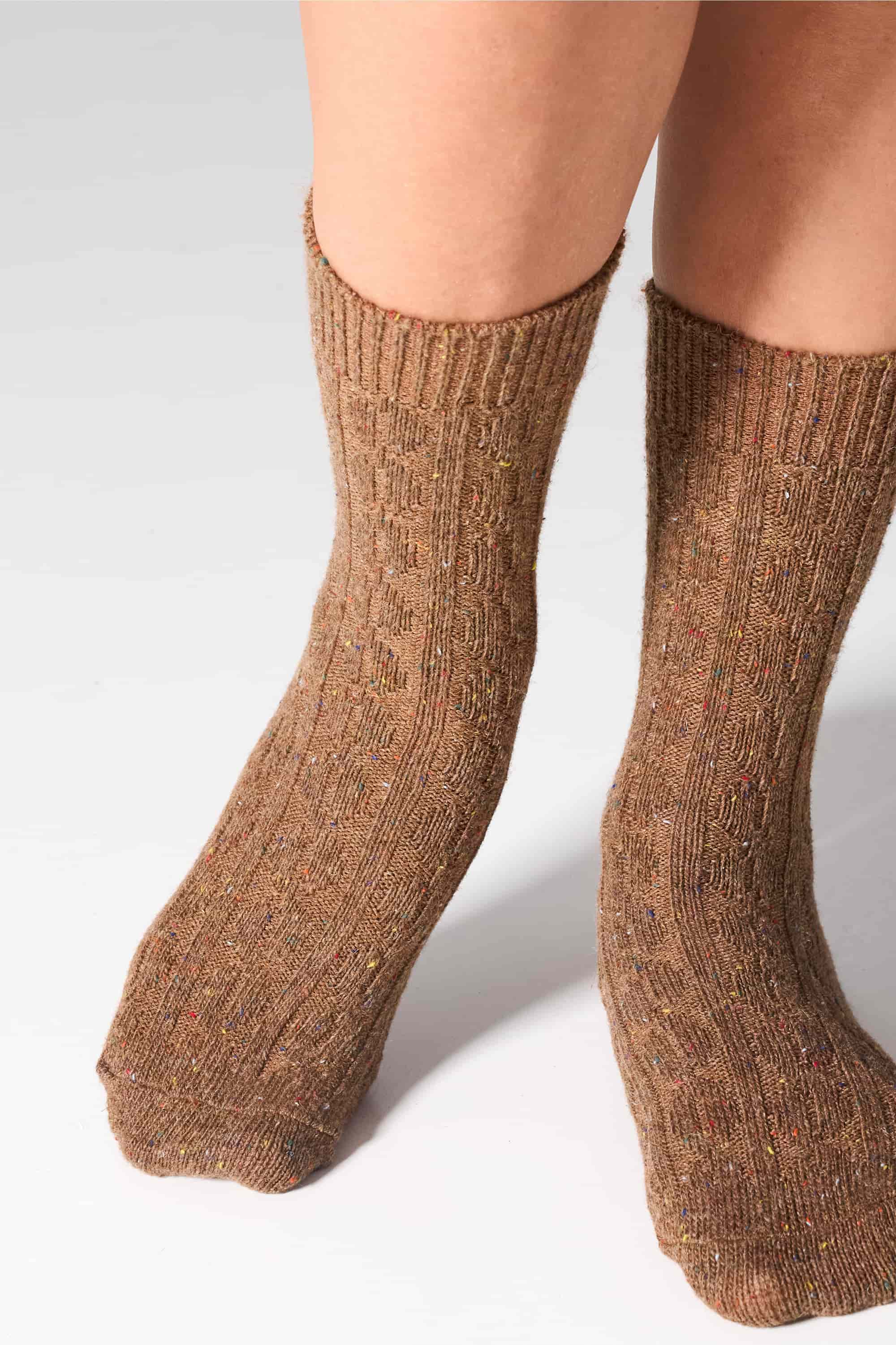 Шерстяные носки W27 Wool Dots (2 пары) caramel/antracite