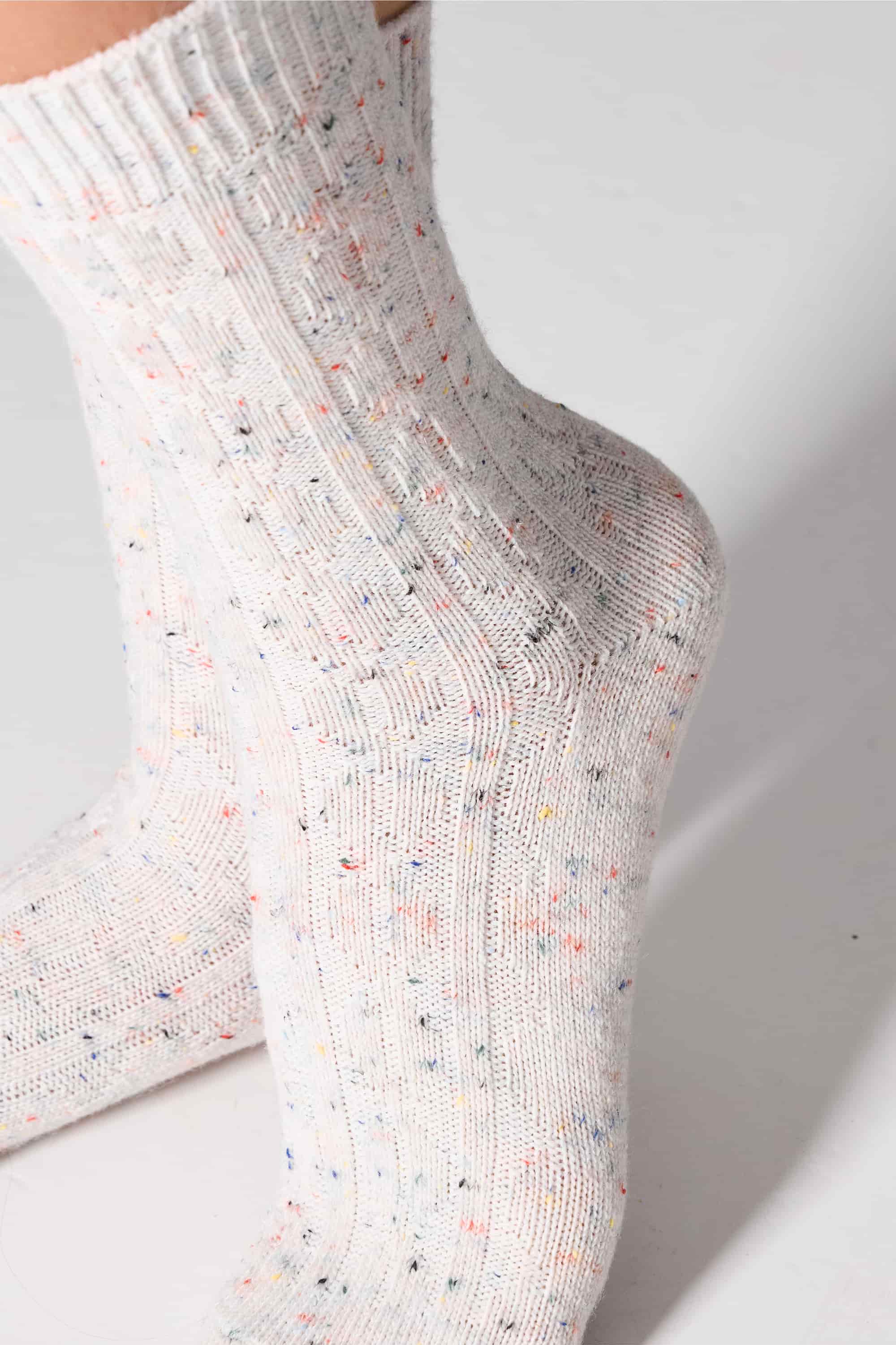 Шерстяные носки W27 Wool Dots (2 пары) white/light grey