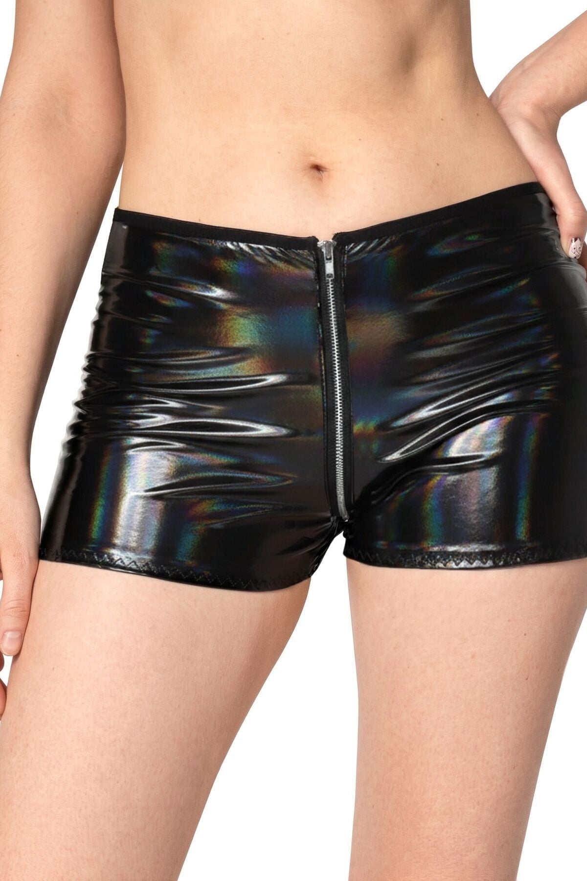 Лаковані шортики з блискавкою Jarina hologram Art of Sex