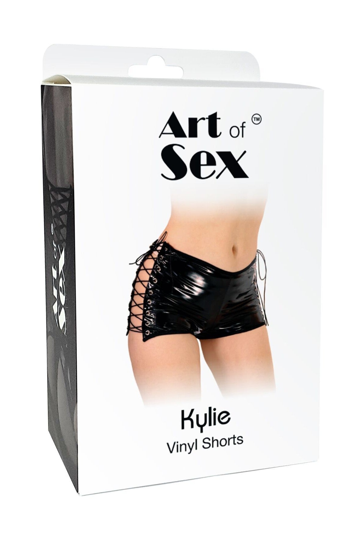 Лаковані шортики зі шнурівкою Kylie black Art of Sex коробка