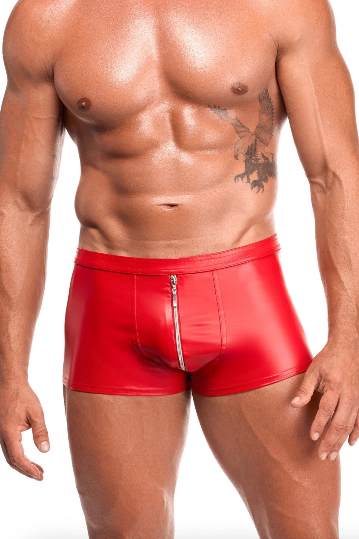 Чоловічі шорти з блискавкою H097 Ignite red Noir Handmade