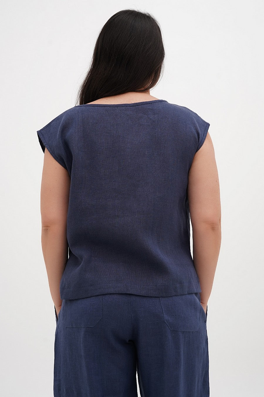 Лляний топ 043 blue