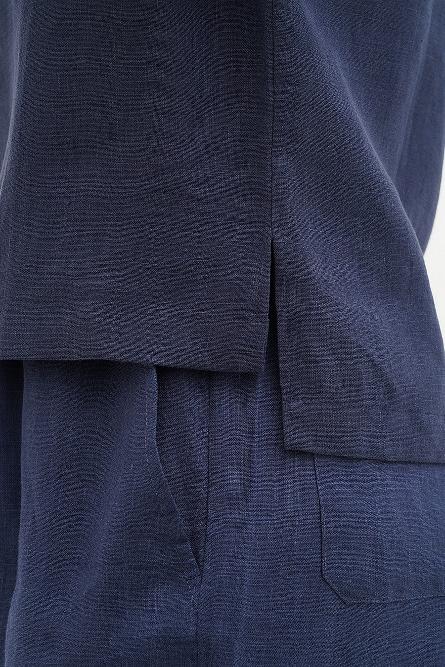 Льняной топ 043 blue