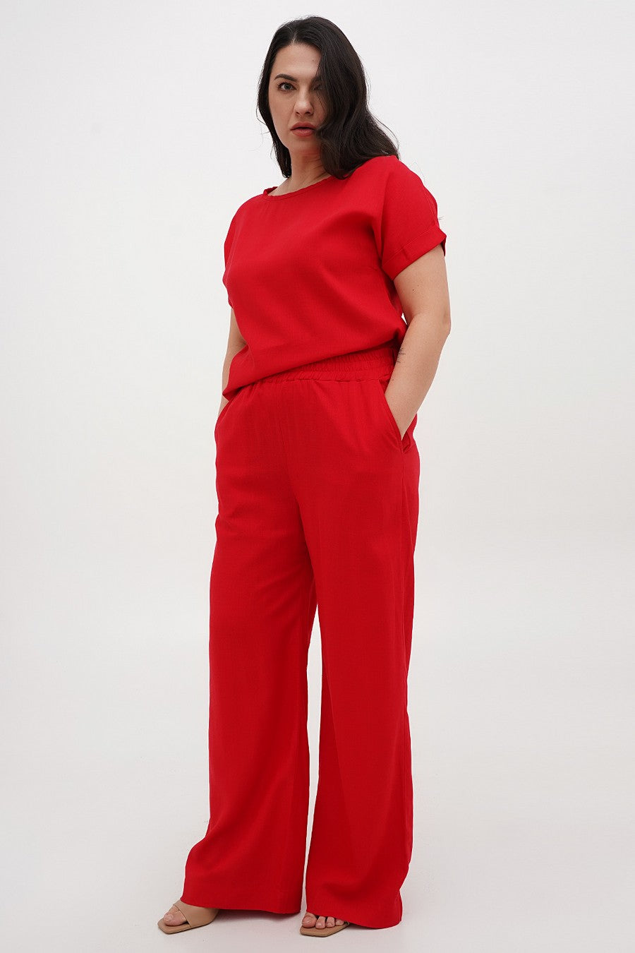 Брюки из вискозы 062 red